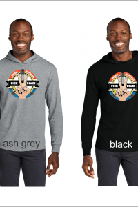 Unreal Bluegrass Pick peace long sleeve hooded tee